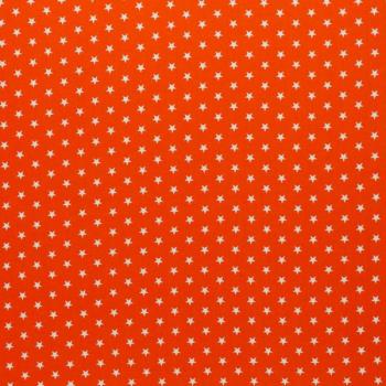 Baumwoll Druck Sterne Orange/Weiß  Ø 1 cm